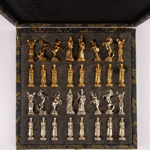 Achaemenid Chess Pieces _ Silver and Gold Set