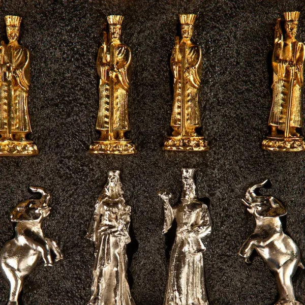 Achaemenid Chess Pieces _ Silver and Gold Set