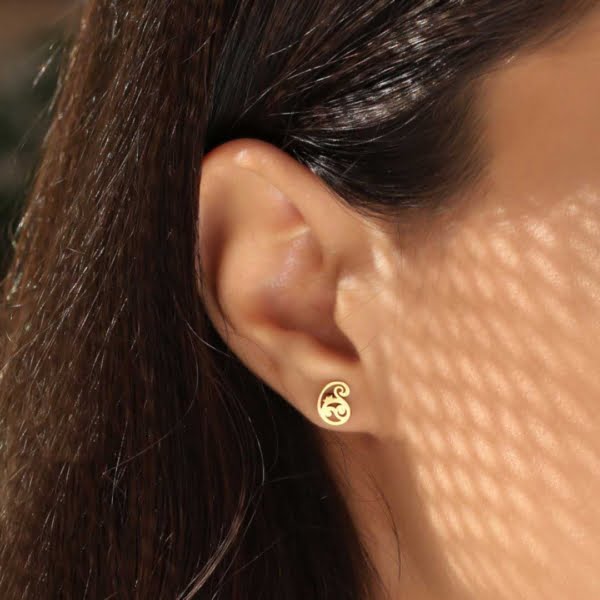 Paisley Pomegranate 18k Gold Earrings