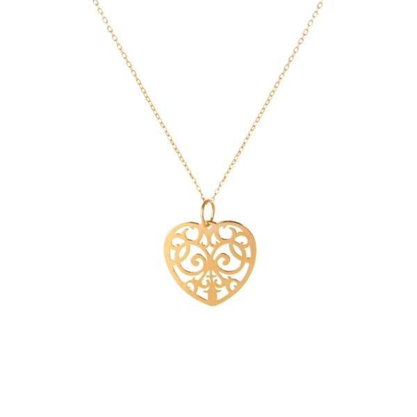 Arabesque Heart 18k Gold Necklace