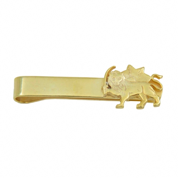 Lion and Sun Cufflinks and Tie Clip Set-Gold