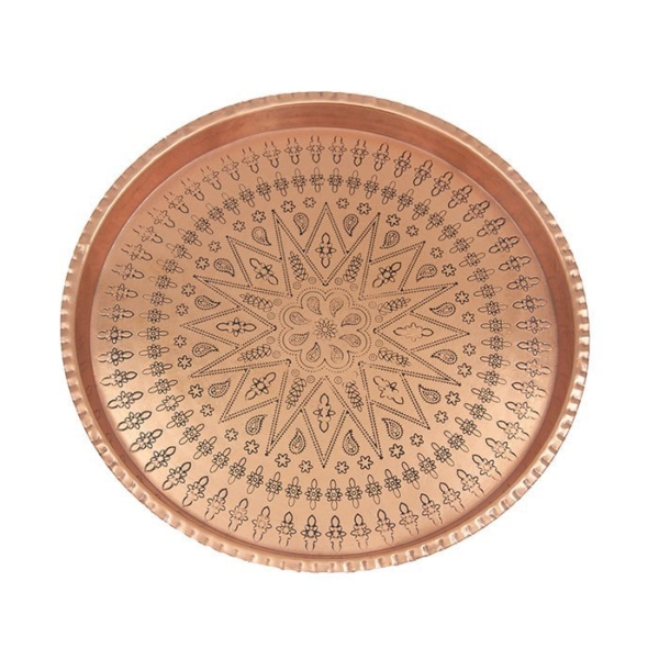 Copper Ghalamzani Tray 30cm