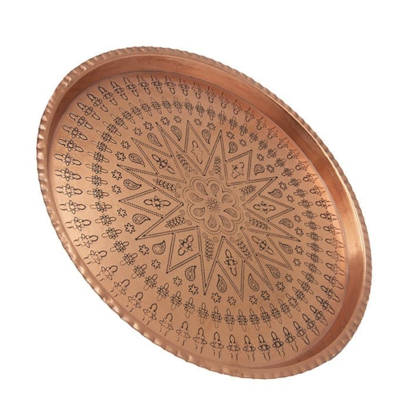 Copper Ghalamzani Tray 30cm