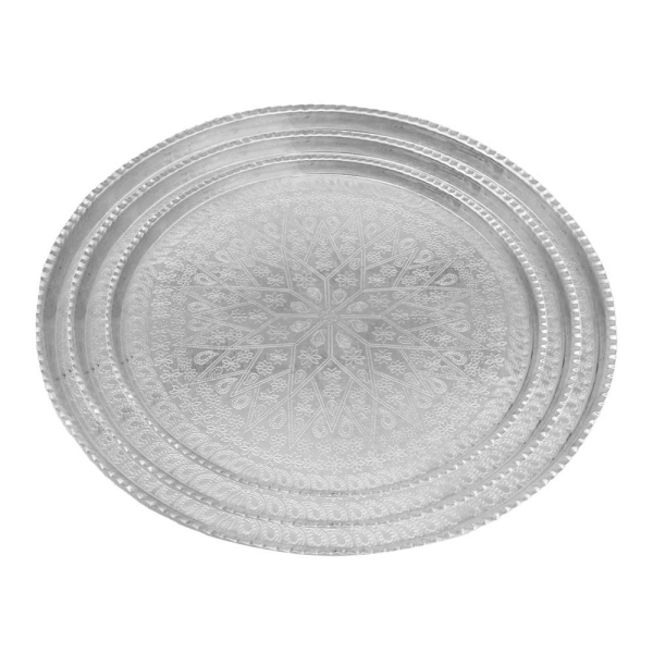 Ghalamzani Silver Copper Tray