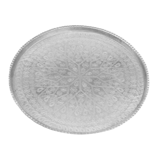 Ghalamzani Silver Copper Tray