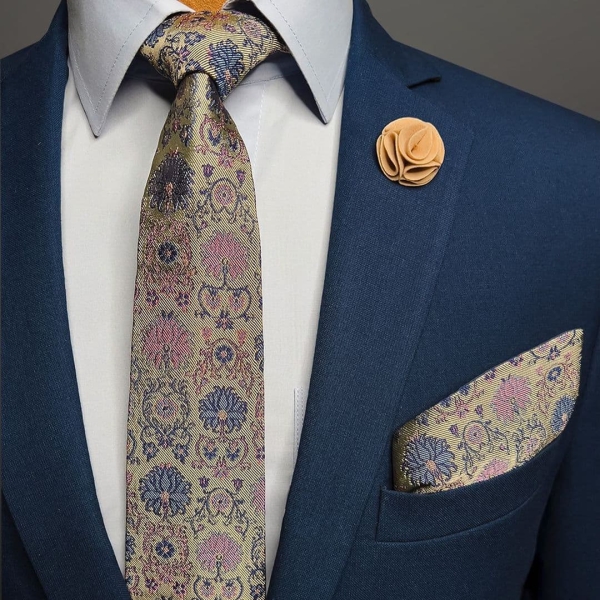 Elegant Termeh Tie and Pocket Square