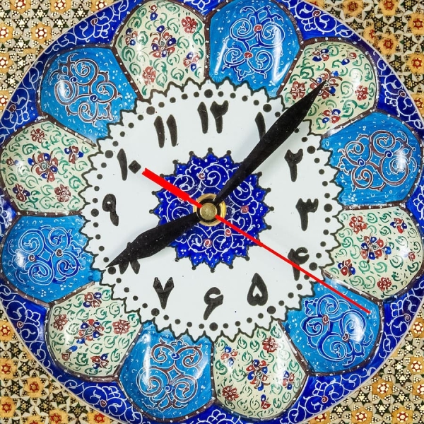 Peacock Khatam Art Clock – Two Sizes