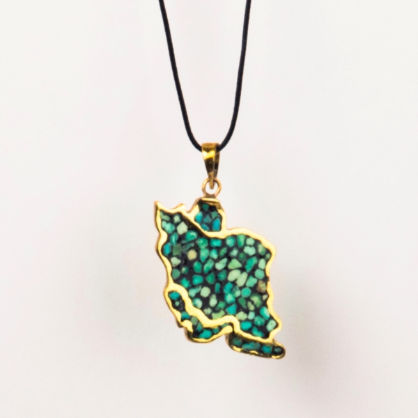 Iran Map Turquoise Necklace
