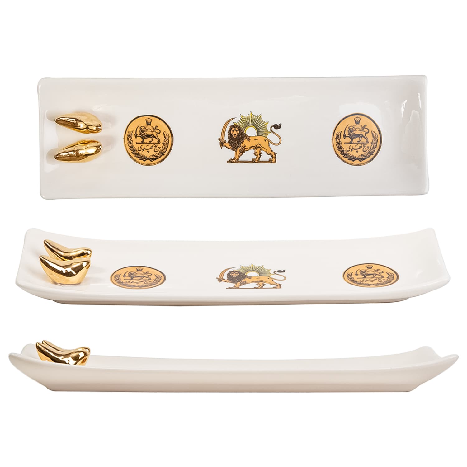 Lion and Sun, Gold Plated Leather Bracelet - Persis Collection