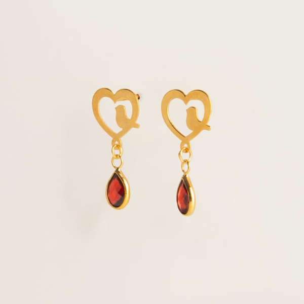 Preserved Rose Freedom Love 18k Gold Earrings