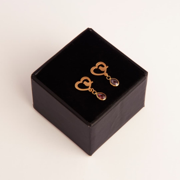 Preserved Rose Freedom Love 18k Gold Earrings