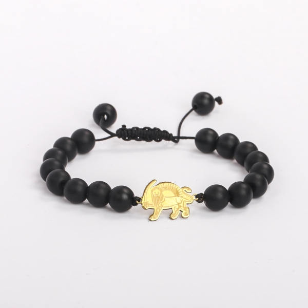 Lion Sun Bracelet, Black Amethyst