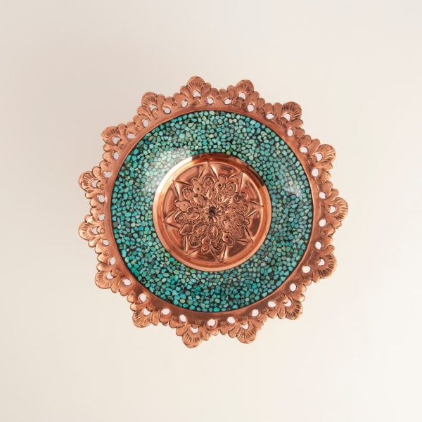 Turquoise Raised Platter, 17cm