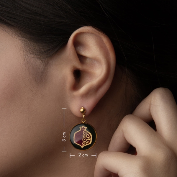 24k Gold Pomegranate Pattern Earrings