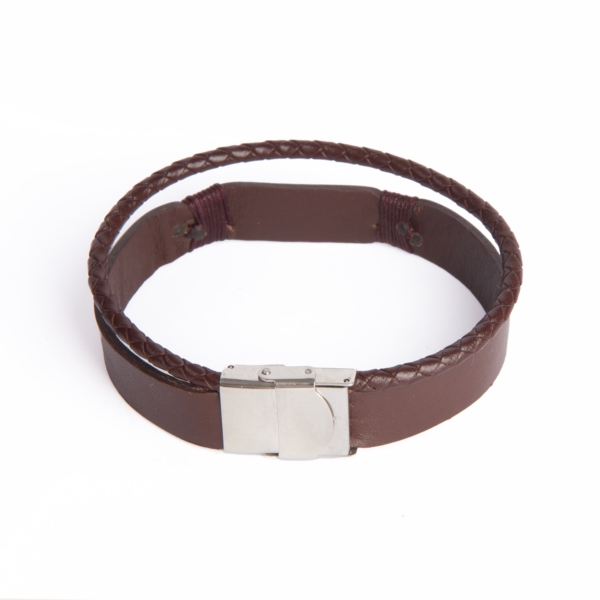 Farci Name Personalised Double Leather Bracelet