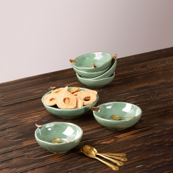 Turquoise Ceramic Serveware Set