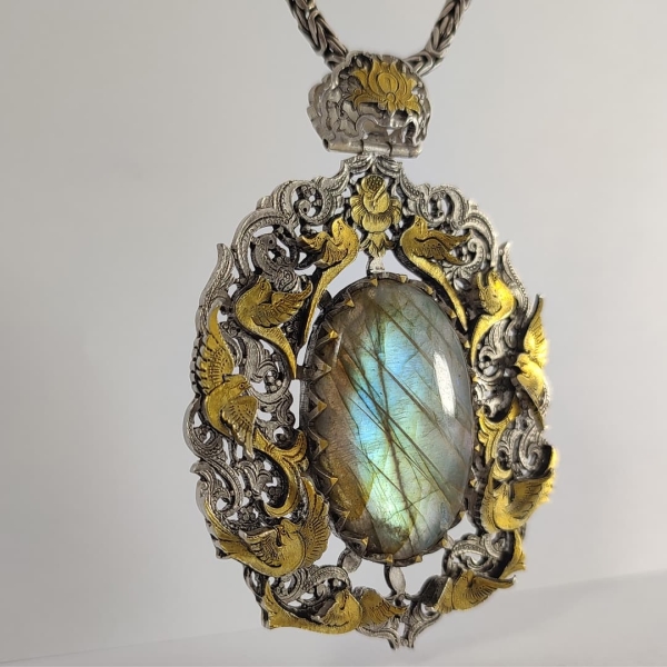 Whimsical Wings: Labradorite Birdsong Necklace