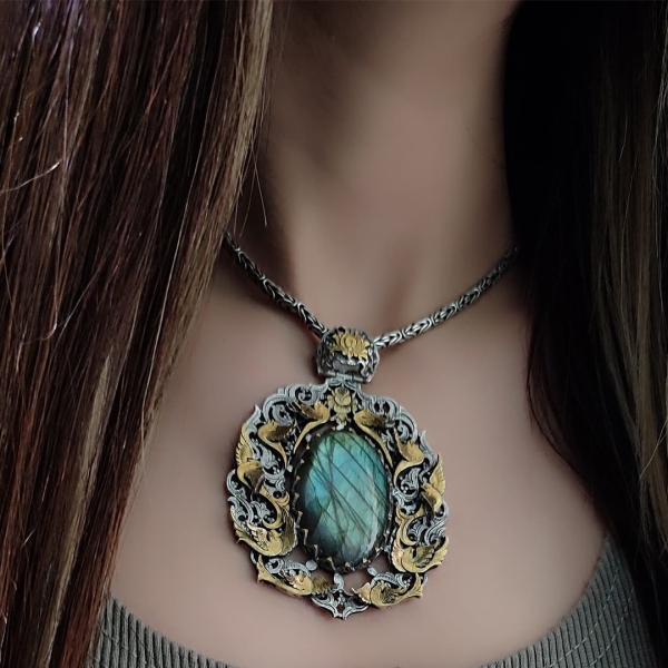 Whimsical Wings: Labradorite Birdsong Necklace