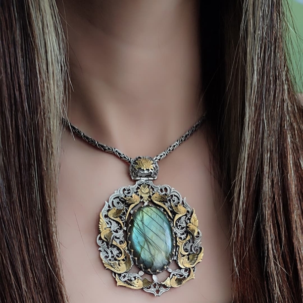 Whimsical Wings: Labradorite Birdsong Necklace