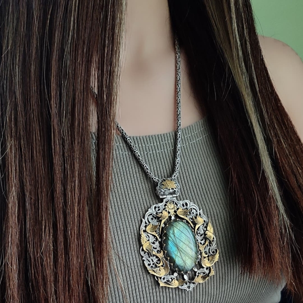 Whimsical Wings: Labradorite Birdsong Necklace