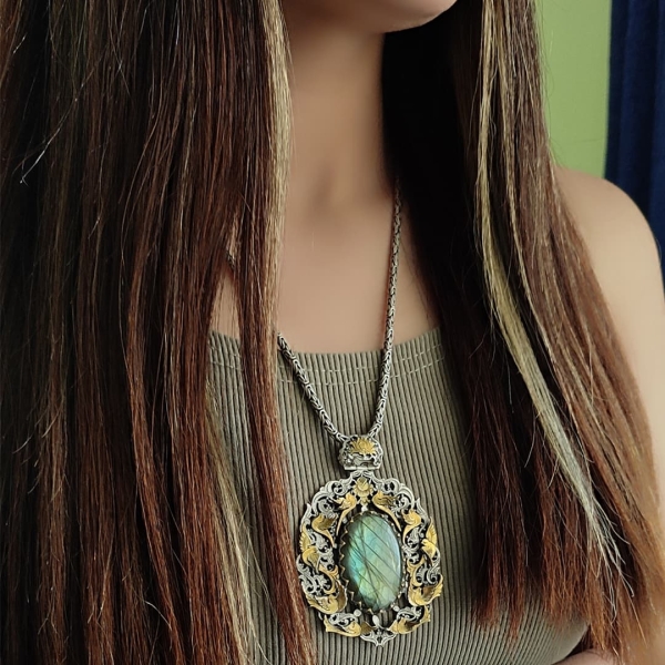 Whimsical Wings: Labradorite Birdsong Necklace