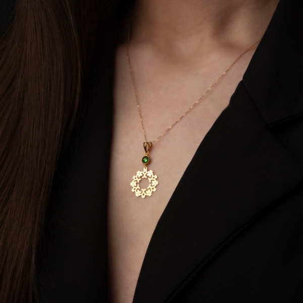 Emerald Green 18k Gold Eslimi Necklace