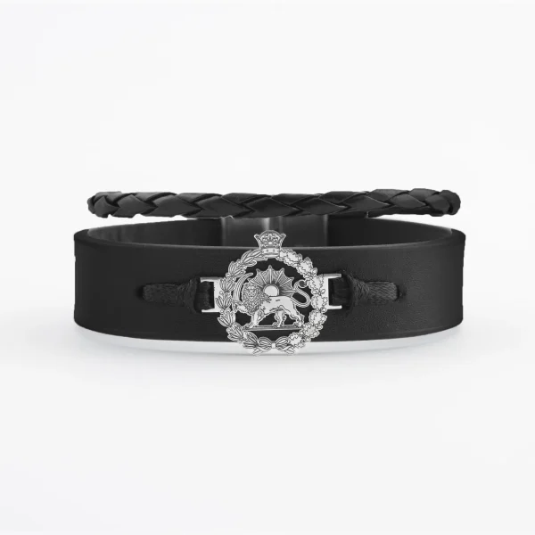 Lion and Crown Leather Bracelet