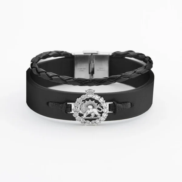 Lion and Crown Leather Bracelet