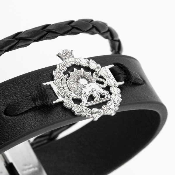 Lion and Crown Leather Bracelet