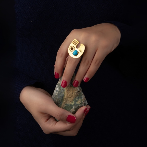 Persian Bird Turquoise Ring