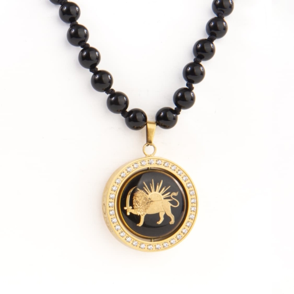 Farvahar And Shiro Khorshid Double-Sided Necklace
