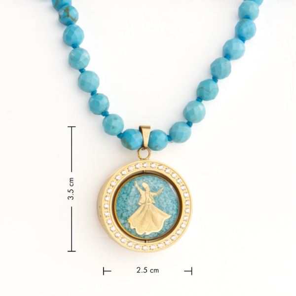 Sama And Amin Bird Double-Sided Turquoise Necklace