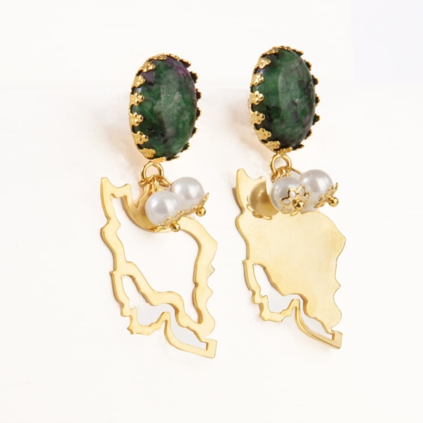 Iranian Atlas Jade Stone Earrings