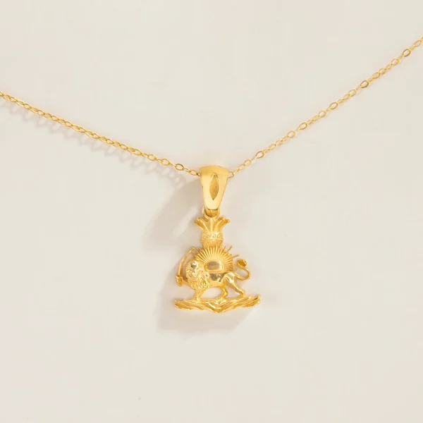 Lion and Sun Elegance 18 Carat Gold Necklace