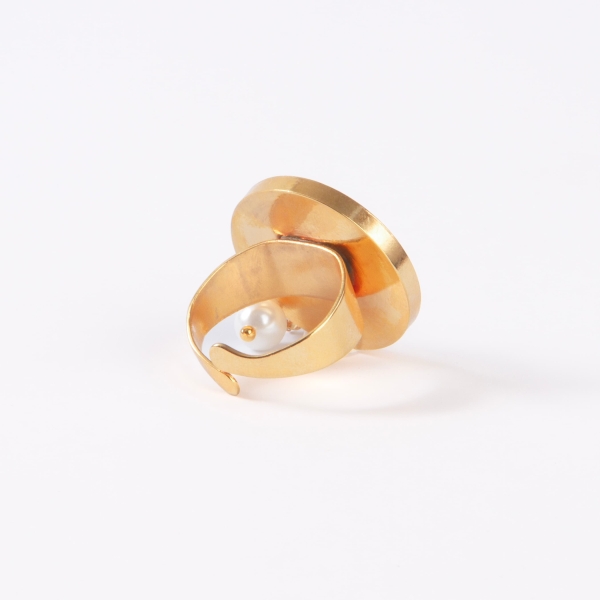 Two Rial Pearls Coin Ring