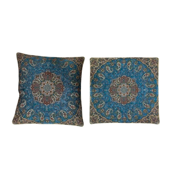 Elegant Blue Termeh Cushion Cover