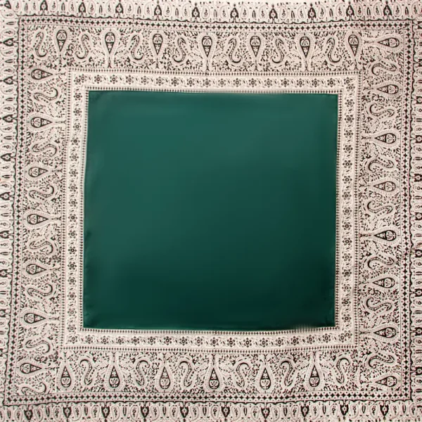 Luxury Velvet Ghalamkar Tablecloth- Green