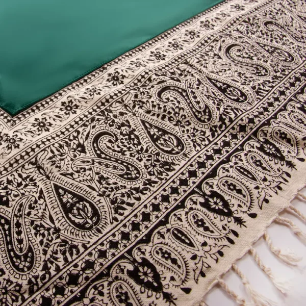 Luxury Velvet Ghalamkar Tablecloth- Green