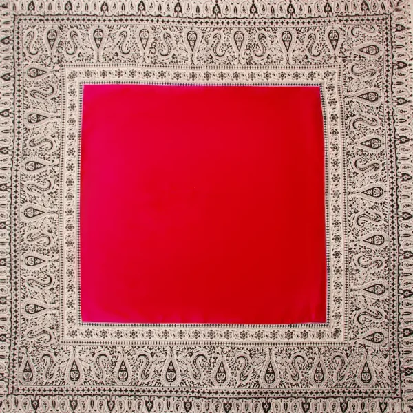 Luxury Velvet Ghalamkar Tablecloth- Red