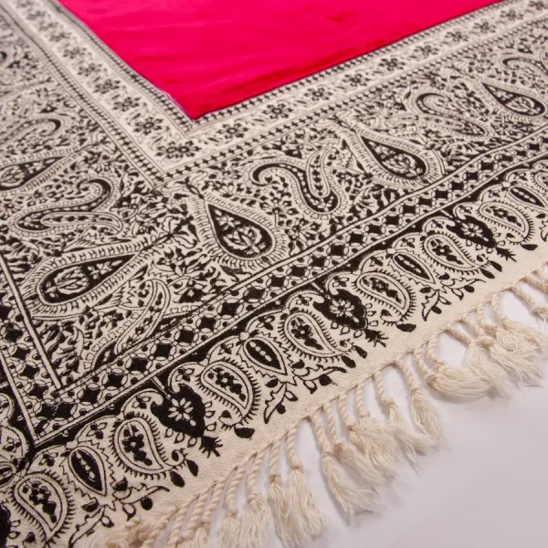 Luxury Velvet Ghalamkar Tablecloth- Red