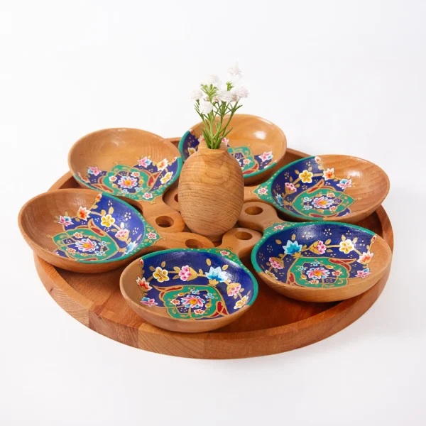 Persian Art Wooden Bowls Set