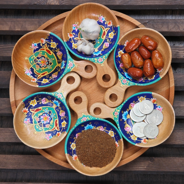 Persian Art Wooden Bowls Set