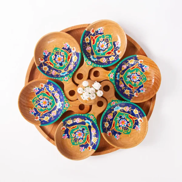 Persian Art Wooden Bowls Set