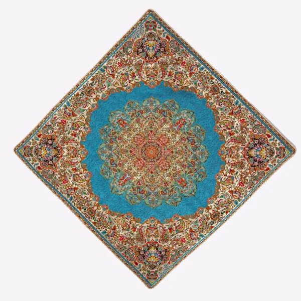 Persian Blue Silk Termeh Cushion Cover