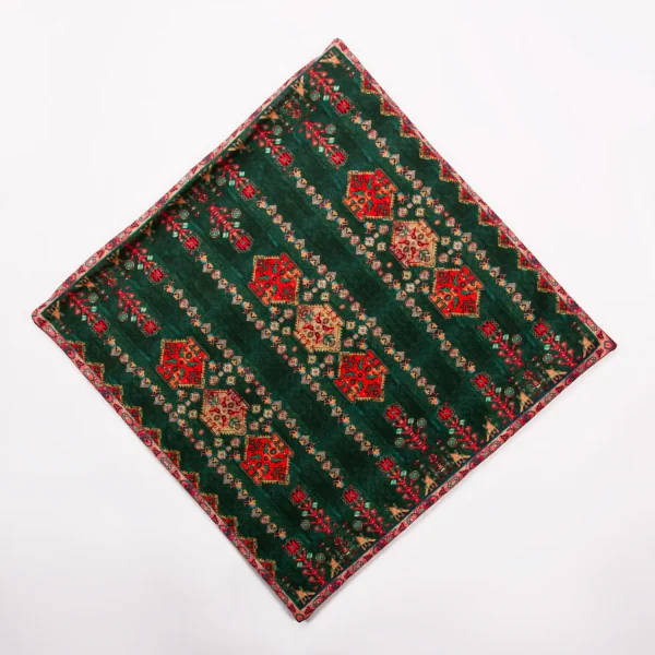 Regal Green Carpet Design Cushion Cover