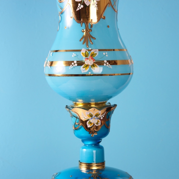 Turquoise Tulip 18K Gold Laleh Lamp 75cm