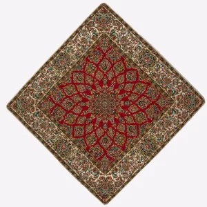 Persian Red Silk Termeh Cushion Cover