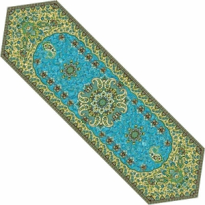 Elegant Green Termeh Table Runner 165cm