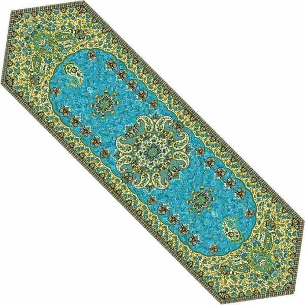 Elegant Green Termeh Table Runner 165cm