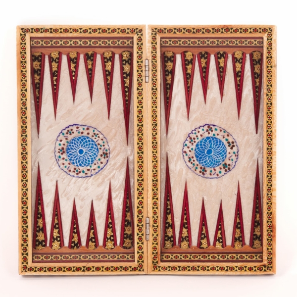 Khatam Backgammon and Chess Set – Tazhib 30cm